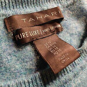 100 percent cashmere fuzzy turquoise crewneck M